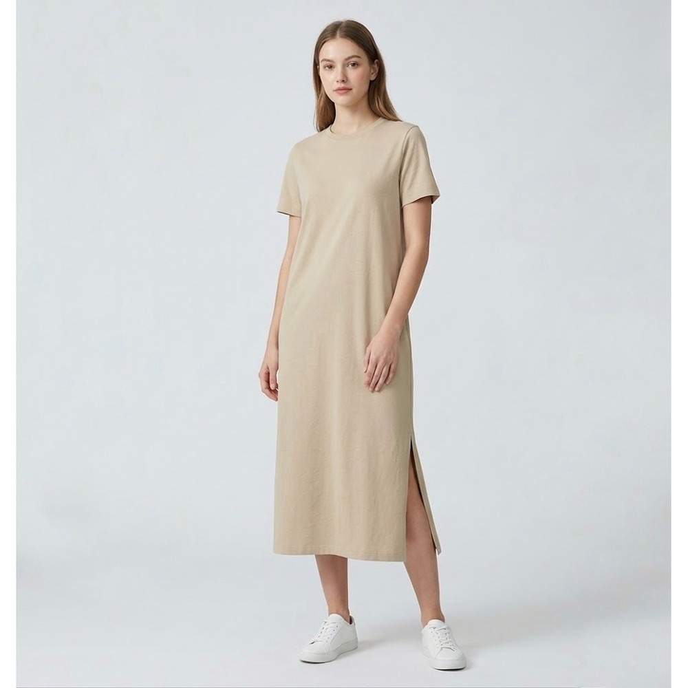 Hudson North | The All Day Midi T-shirt Dress in Sand Size XS
